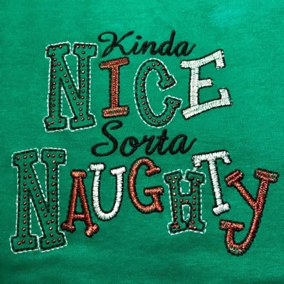Old Navy Red Velour Pants & Naughty Nice L/S Tee Top - Picture 8 of 10